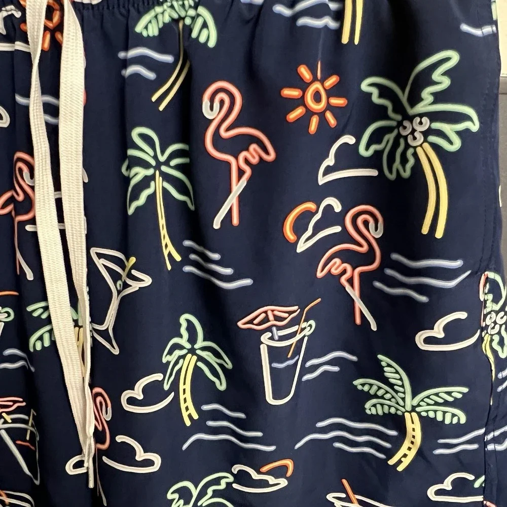 Chubbies The Neon Lights Classic Swim Trunks Sz L Large Shorts Lined 5.5